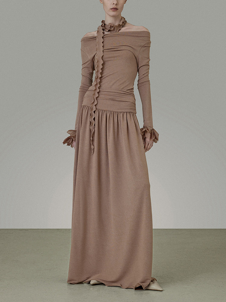 Stretch edle schicke dünne, einfache Flare A-Line Long-Stachel