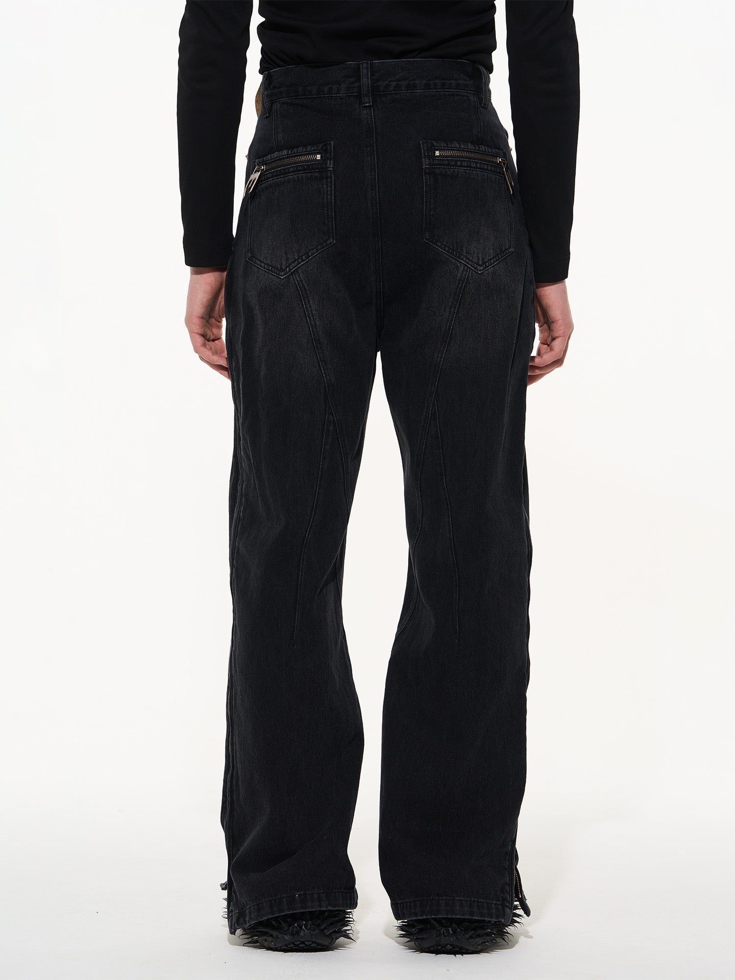 Denim Zip Nichi Straight Casual Pants
