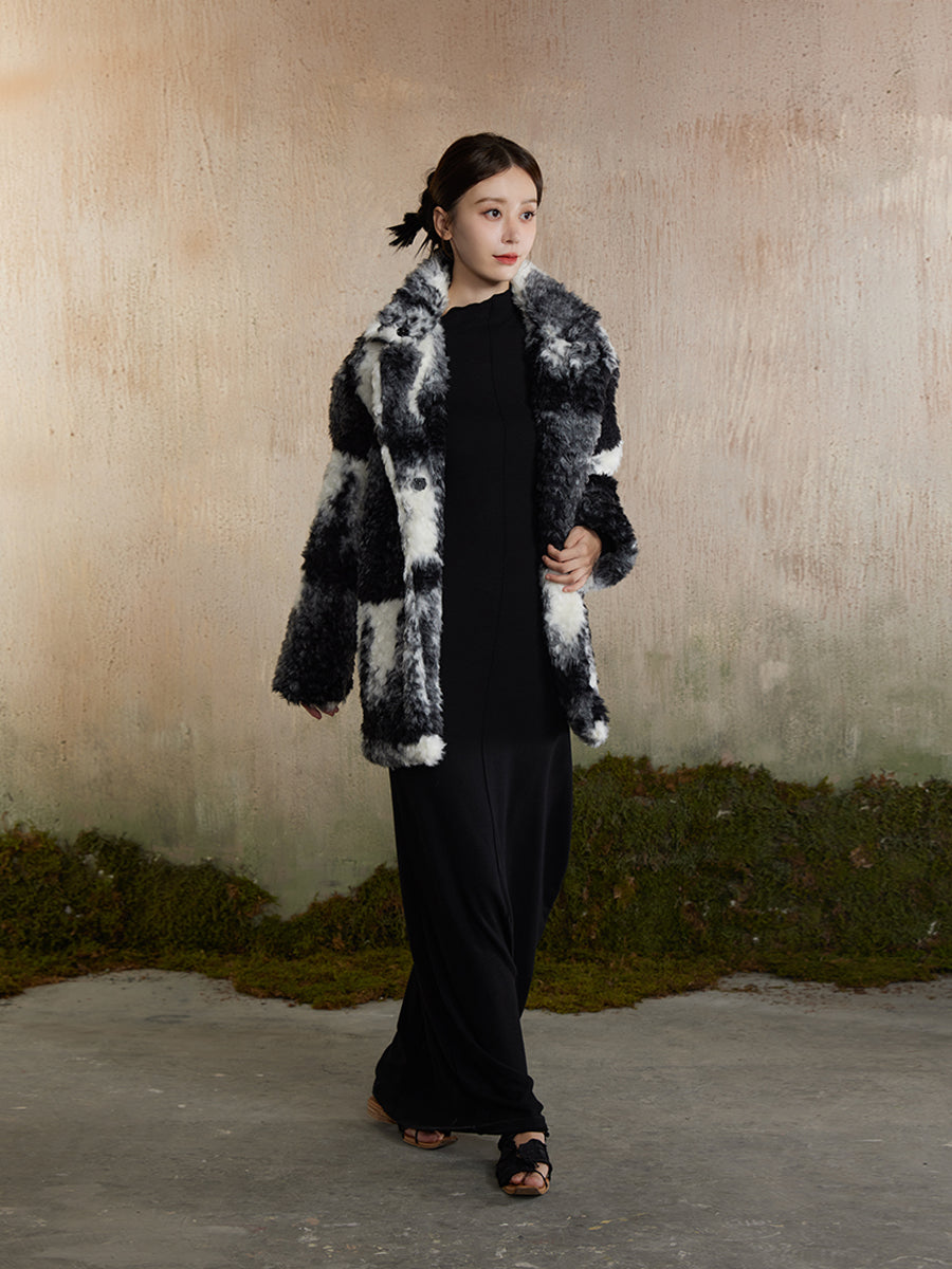 Speckled Fur Fluffily Warm Oversize Jacket
