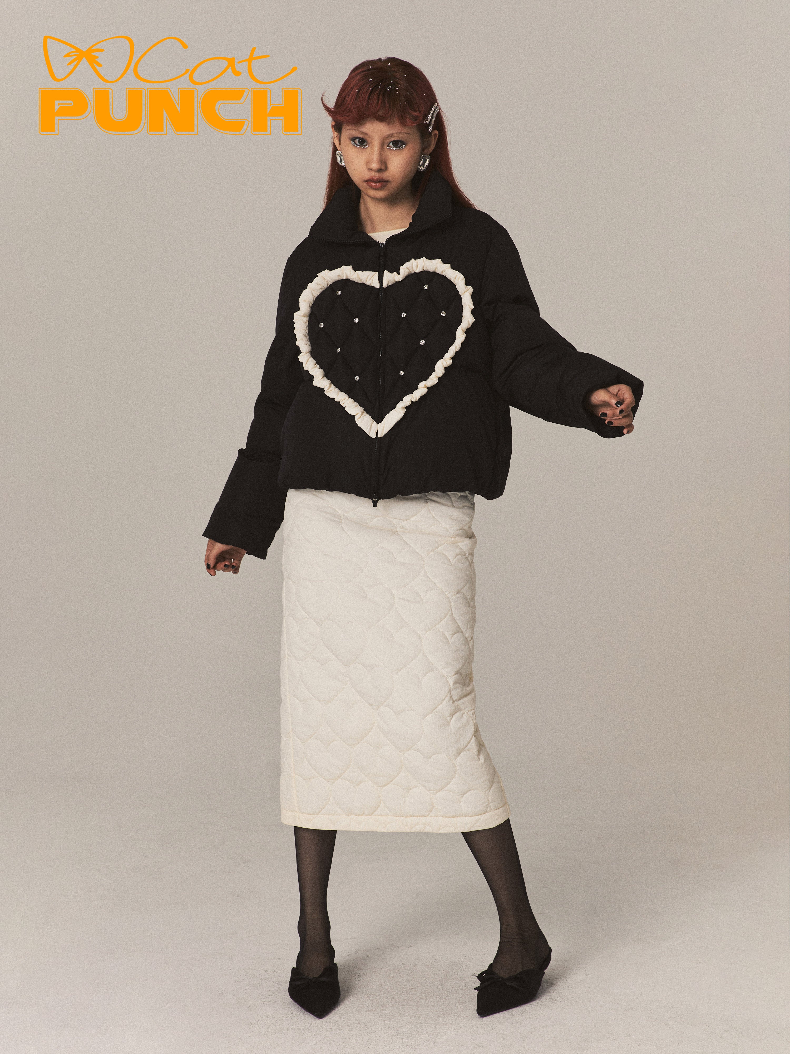 Quilten einfacher Herz-Emroidery Chic Bleistift-Rock-Rocke