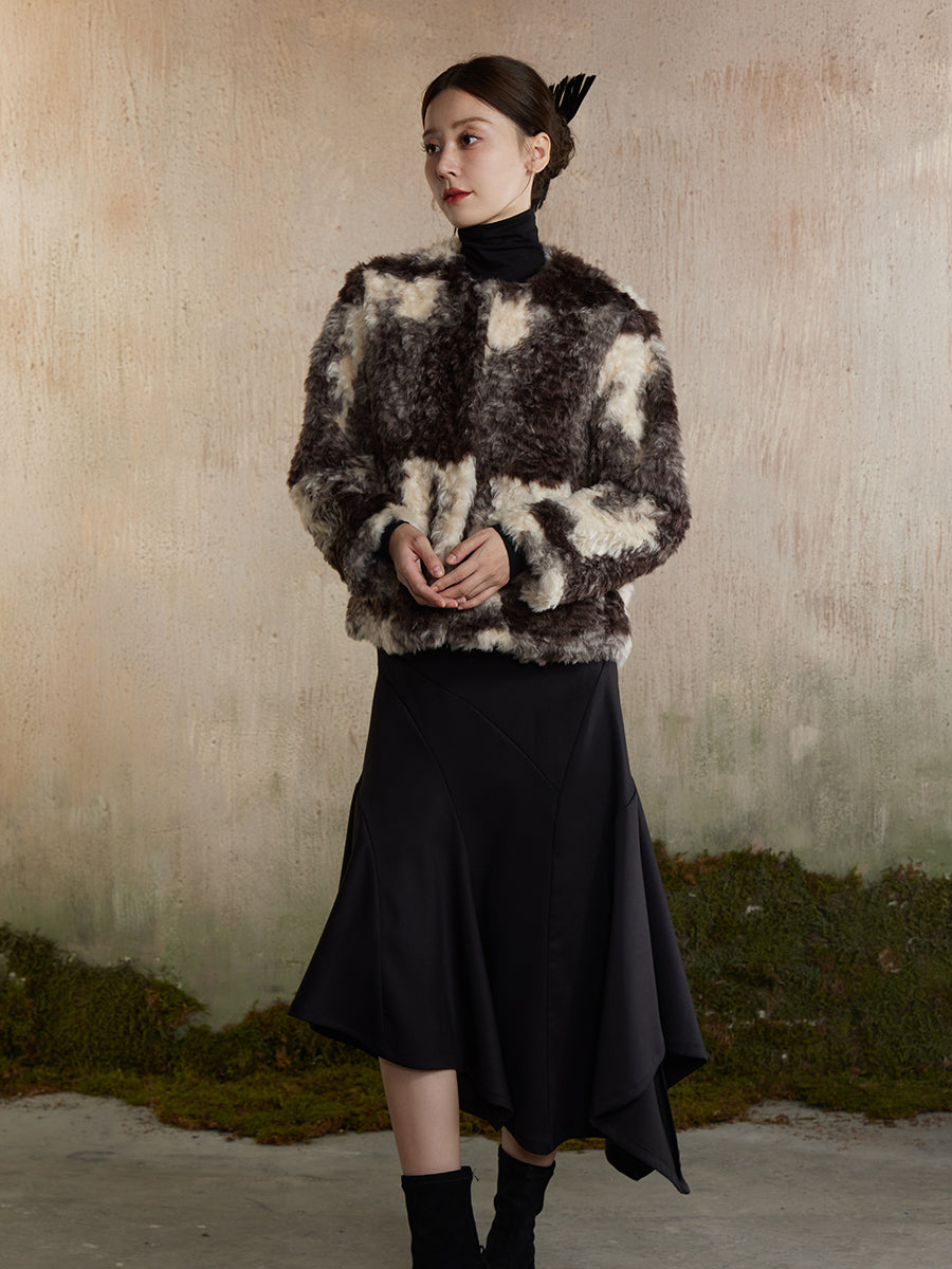 Speckled Fur Fluffily Warm Oversize Jacket