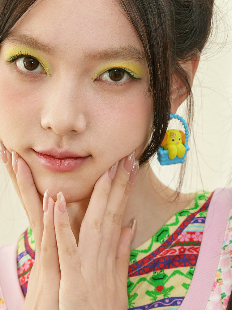 Bucket Cute Circle Fancy Pierced&Earrings