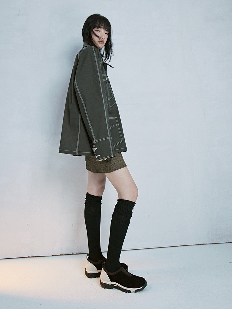 Stitch Oversize Casual Retro Jacke