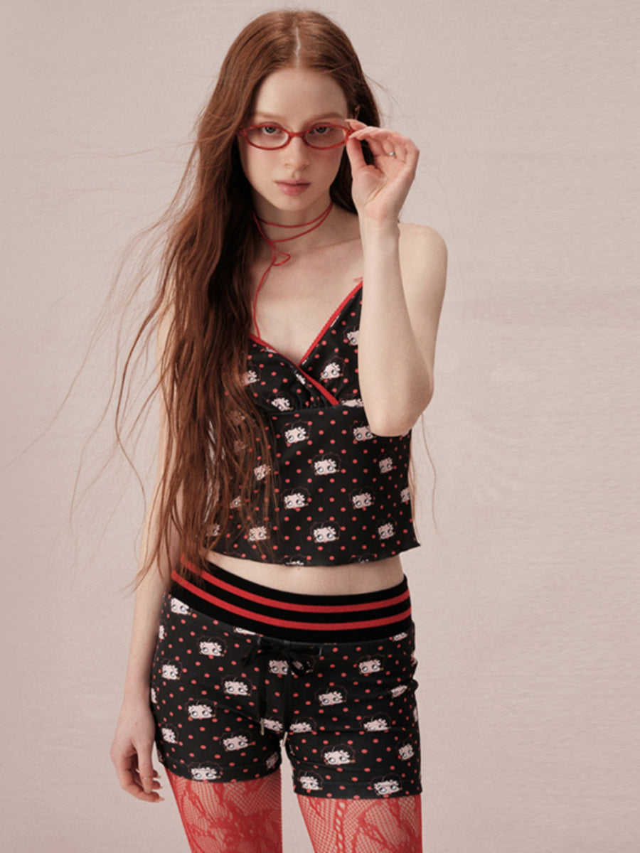 Betty Set-Up Casual Fancy Tight Relax Camisole&Bolero&Short-Pants