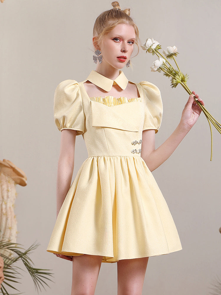 Nichi Retro Asymmetry Fluffily One-piece