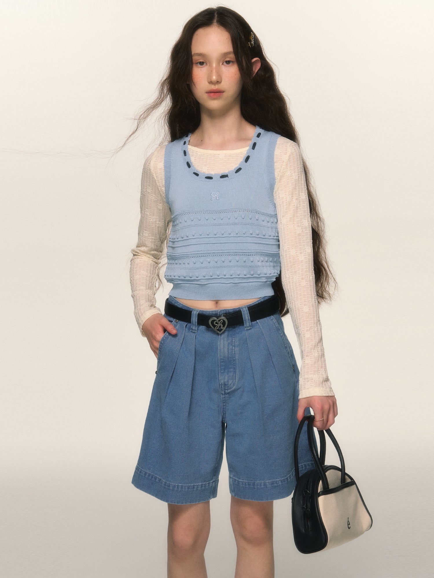 Denim Wide Casual Half-Pants