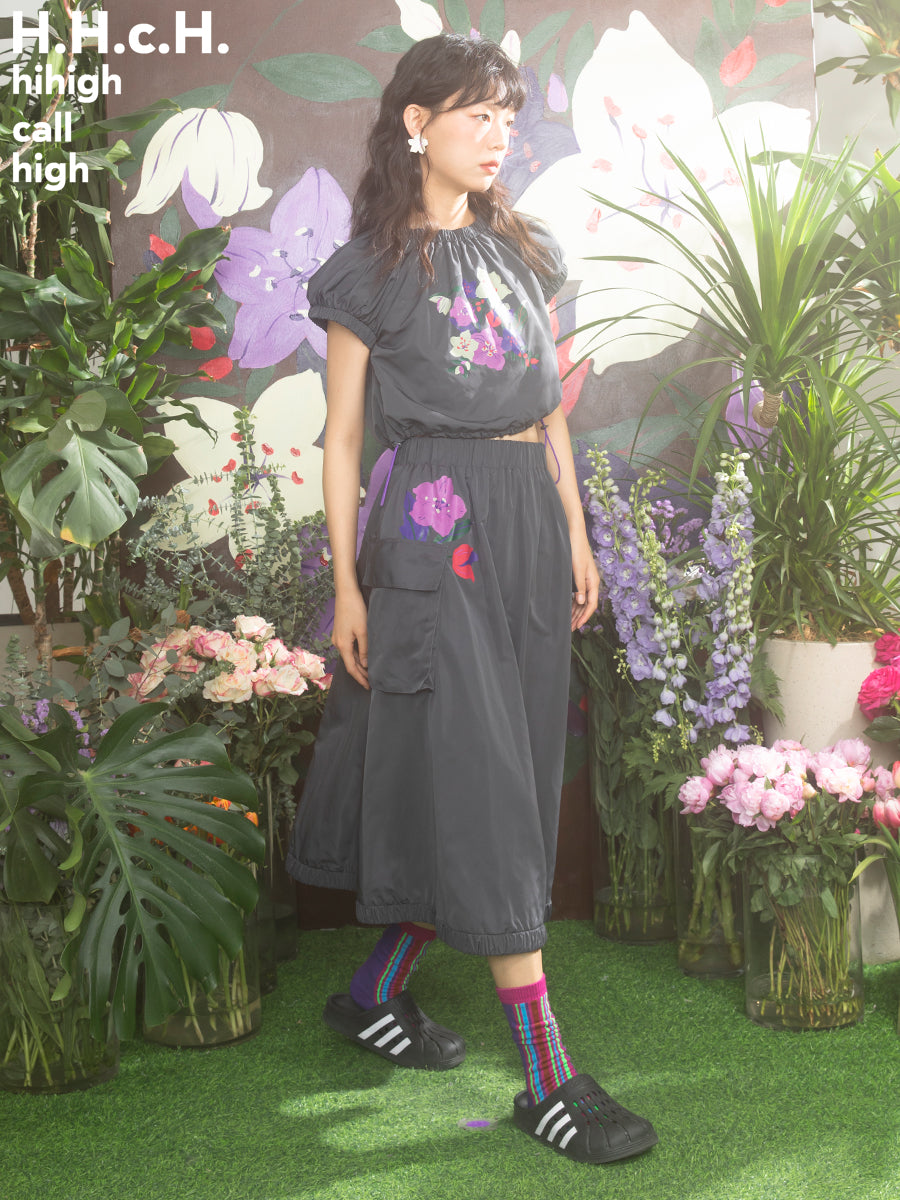 Stickereiblume Retroon Crumply Bluse & Rock