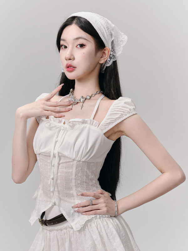 Lace Flower Fairy Triangle Bandana Scarf