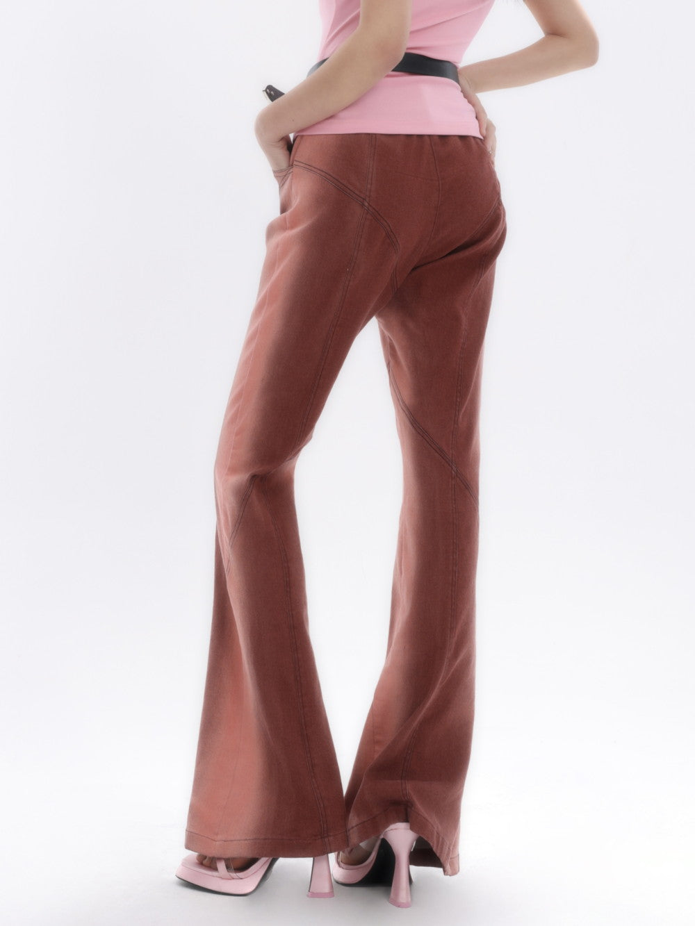 Pantalon de poussière à fente décontractée en denim
