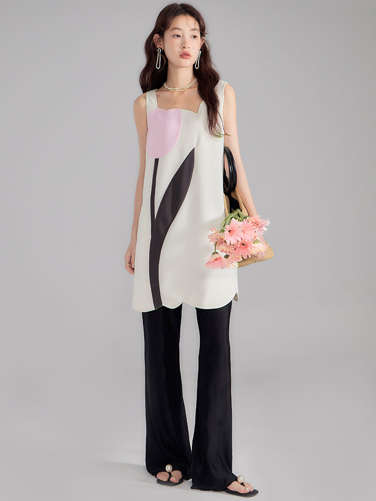 Jakobsmuschel-Tulpe-Silhouette-Welle Langtops ein Stück