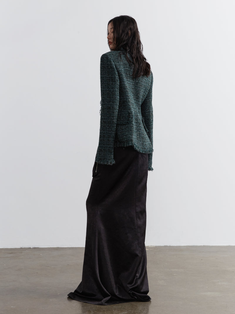 Rassemblez de la jupe longue de nichi à grande poche drapé