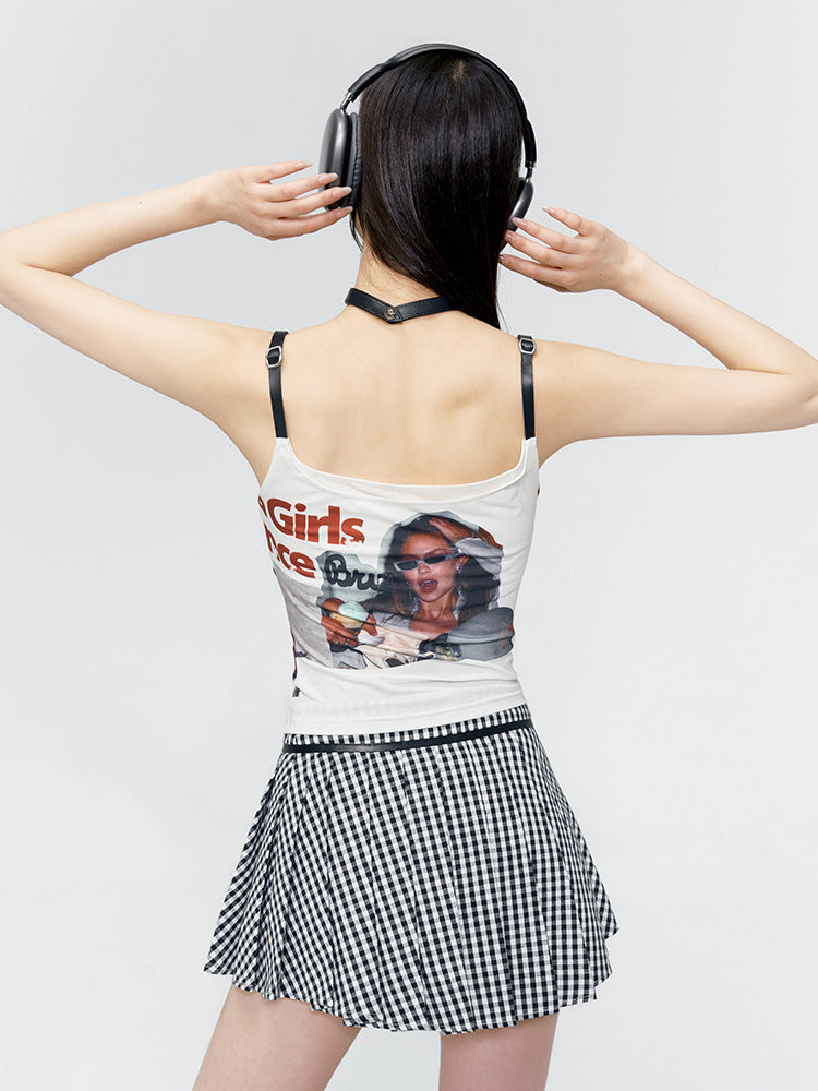 사진 점검 캐주얼 카미솔 및 스커트