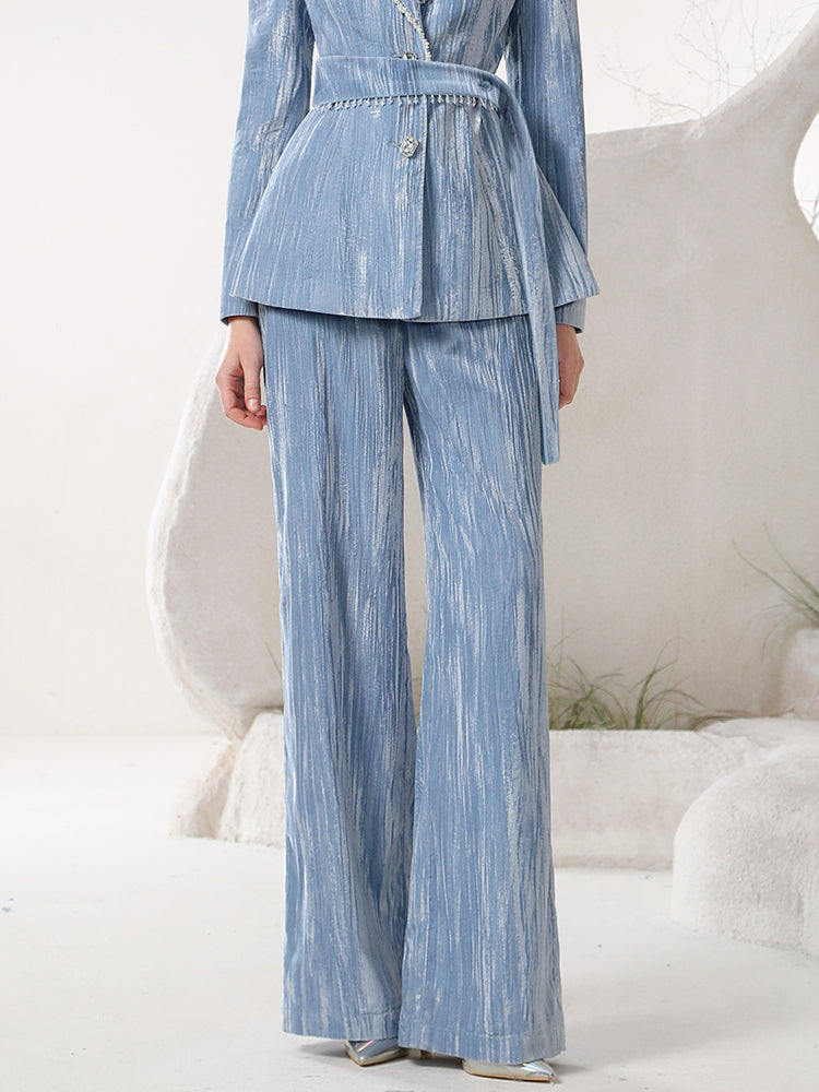 Velvet Suit Luxury Loose Retro Nichi Jacket&Wide-Pants