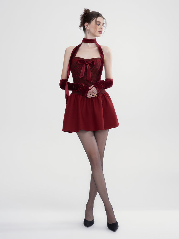 Halfter-Hals-Hals-Checktee Girly Arly Arm-Cover & Ein Stück