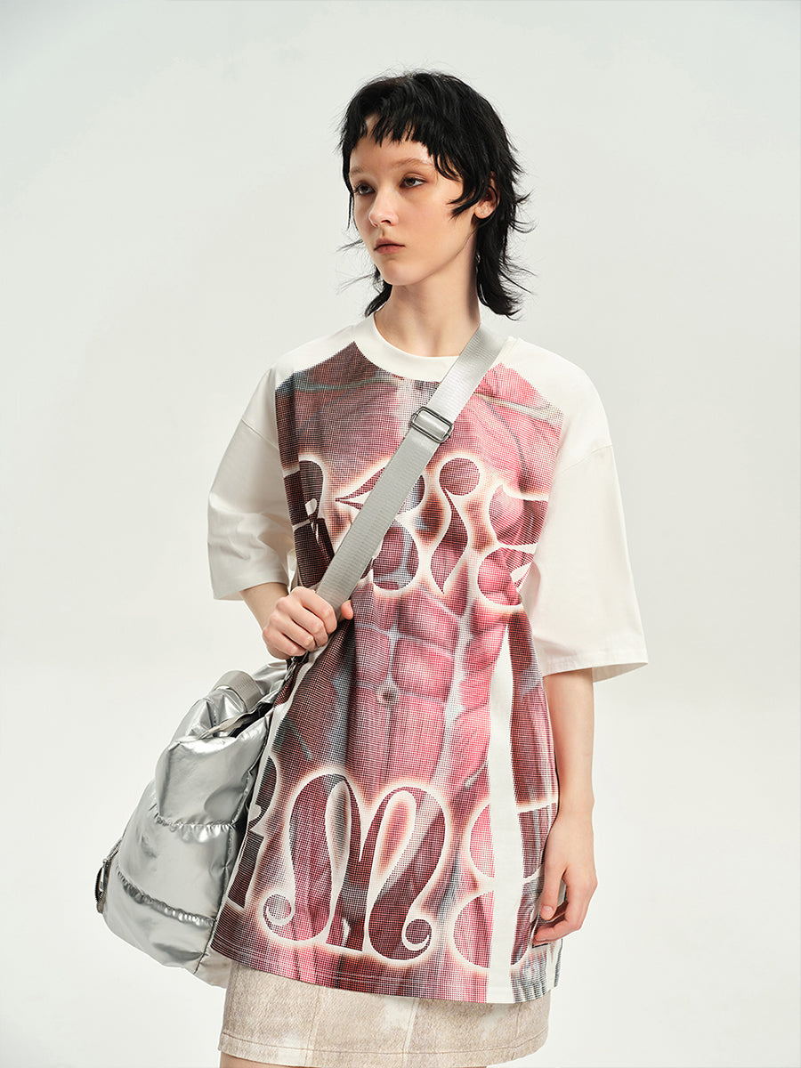 독특한 근육 오버 사이즈 티셔츠