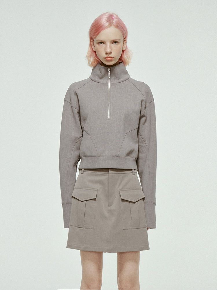 캐주얼 사이드 포켓 일반 짧은화물 스커트