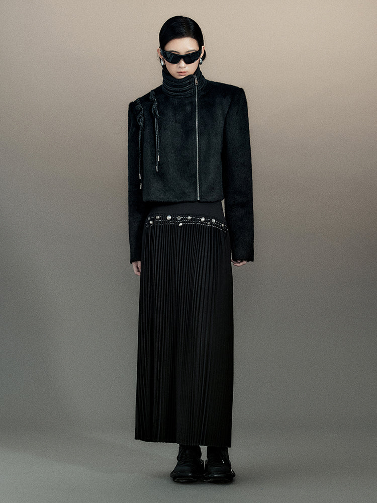 Nichi Rope Stand-Collar Wool High-End Jacket