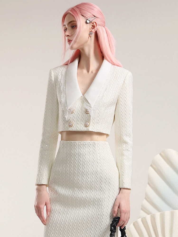 Jacket&Pencil-Skirt Tidy Suit Classy Set-Up