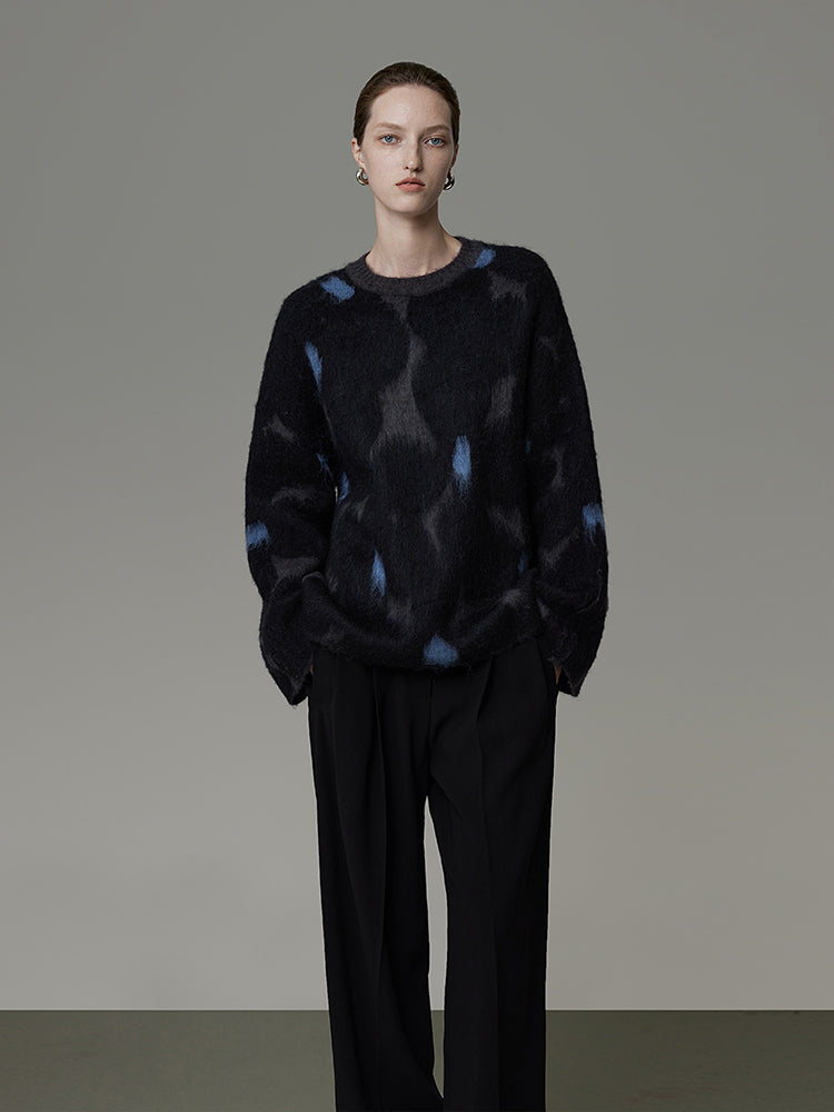 Speckled Crew-Neck Nichi Fluffily Knit