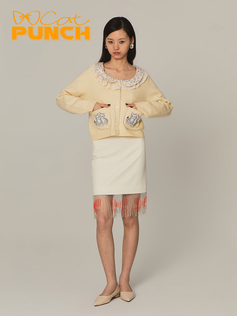 Tassel Nichi Elegant Plain Fringe Skirt