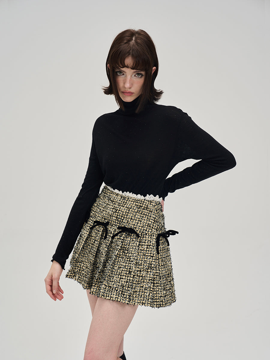 Bijou High-Neck Slim Plain Cutsew