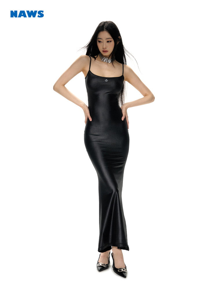 Glatte, enge, körperbewusste sexy Meerjungfrau Langes Camisol-ein-Stück