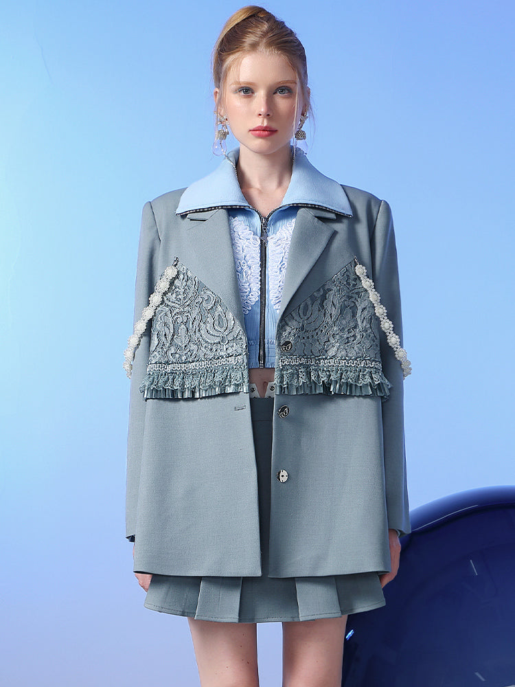 Box-Pleats Flare Casual Minirocke