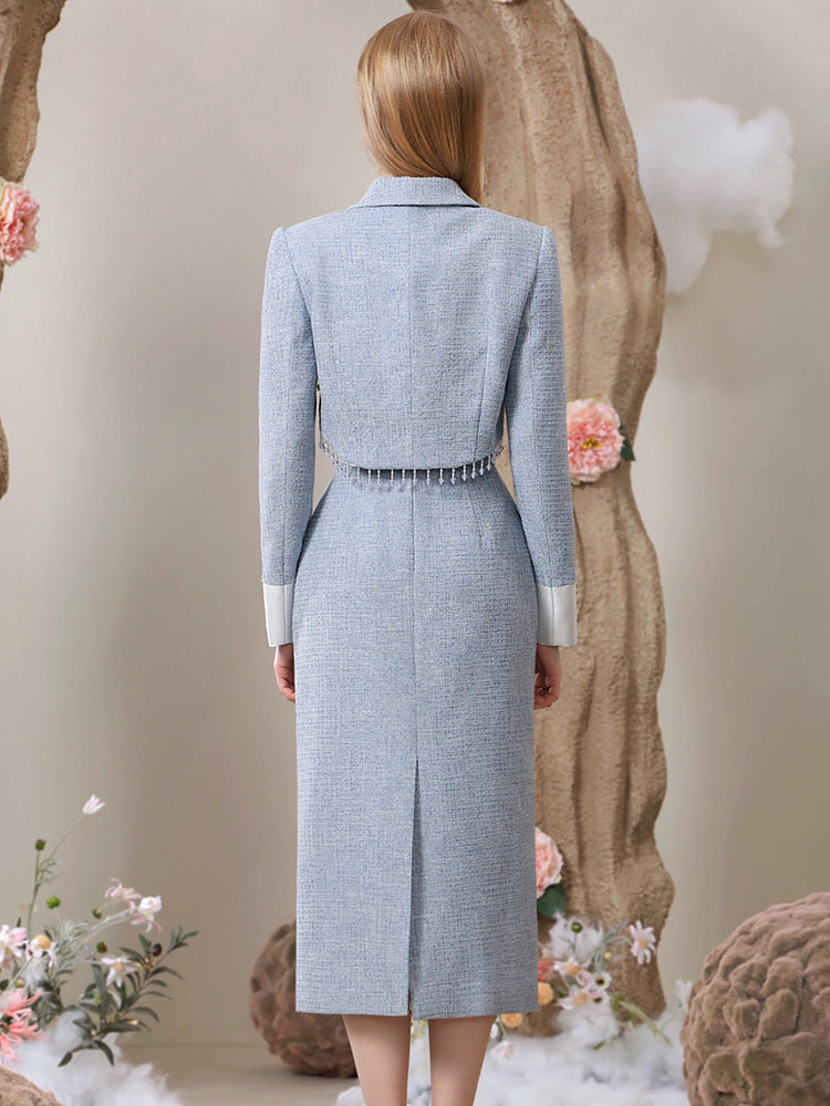 Jacket&Long-Skirt Tassel Beads Suit Nichi Formal Set-Up