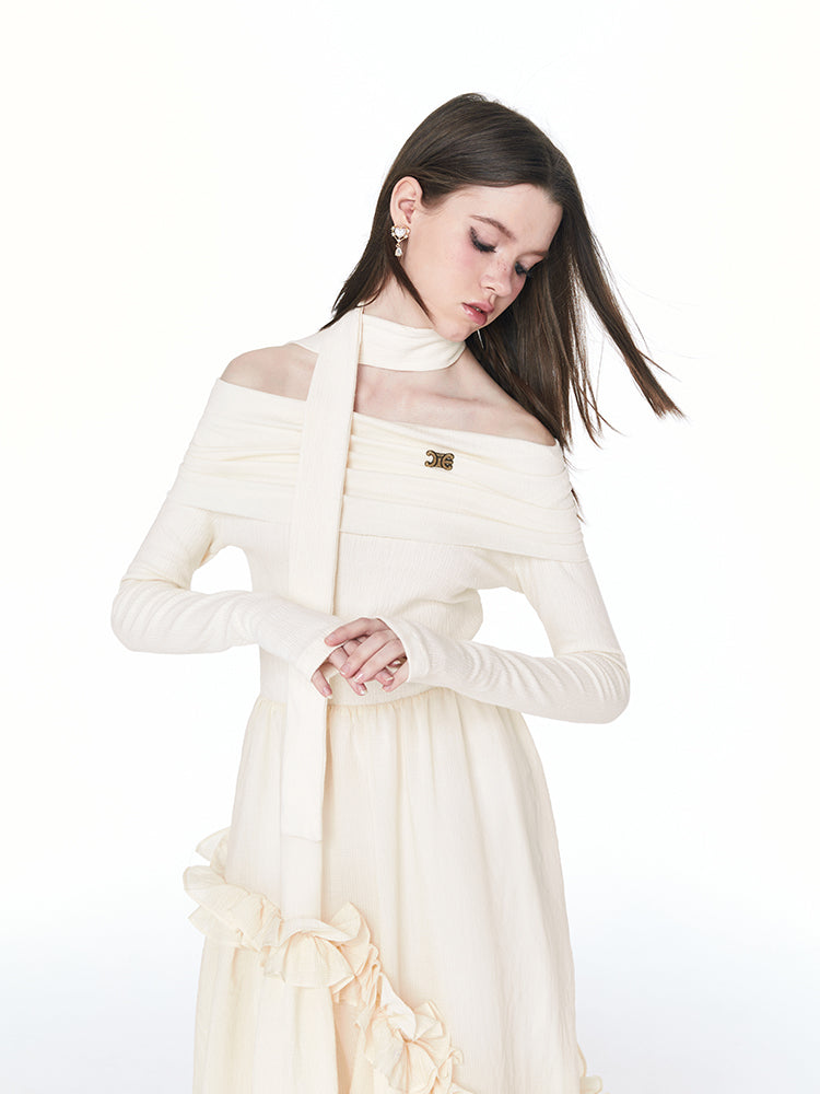 오프 슈퍼 스트레치 프릴 프릴 귀여운 일수회