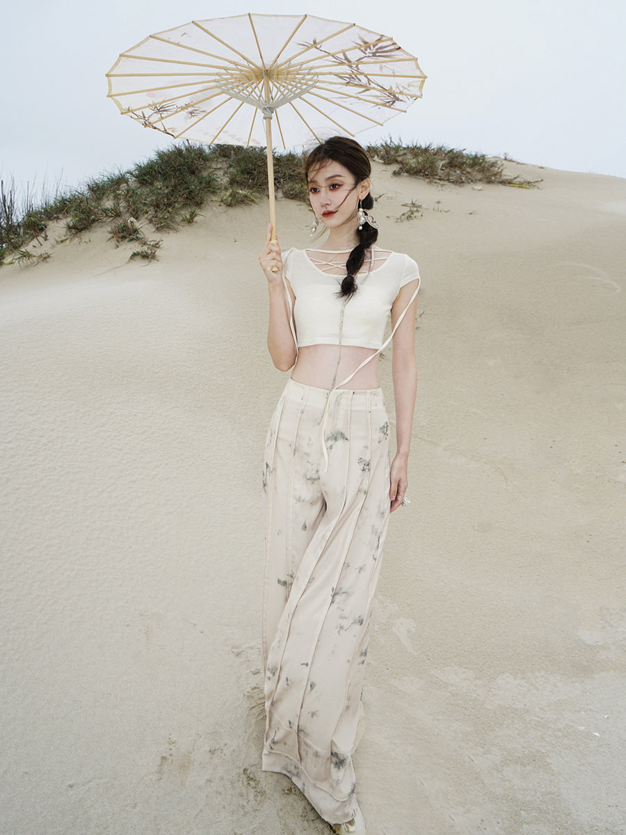 Blume Retro 2way CLOSY Setup Bluse & Wide-Hosen