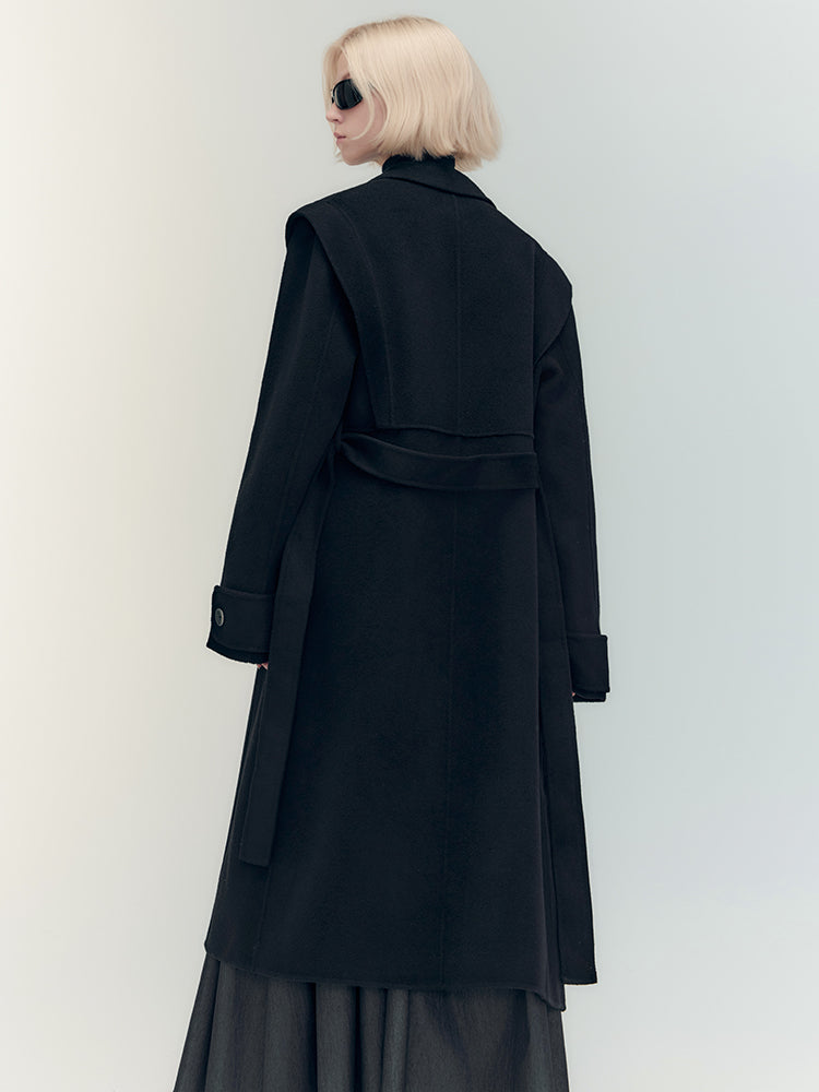 하이엔드 울 니치 버튼 쿨 롱 코트