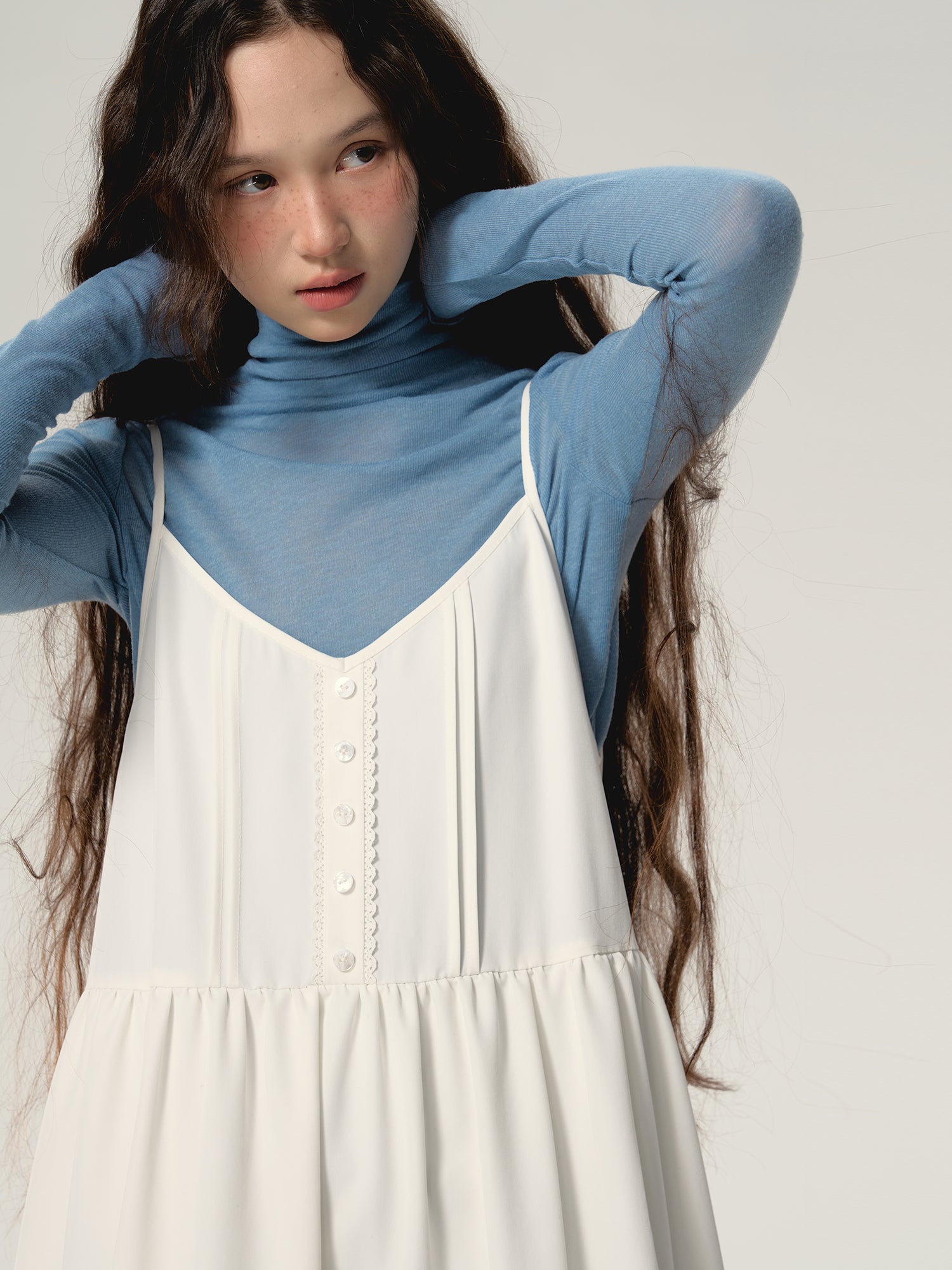 Lace Tiered Natural Simple Layered Camisole-One-Piece