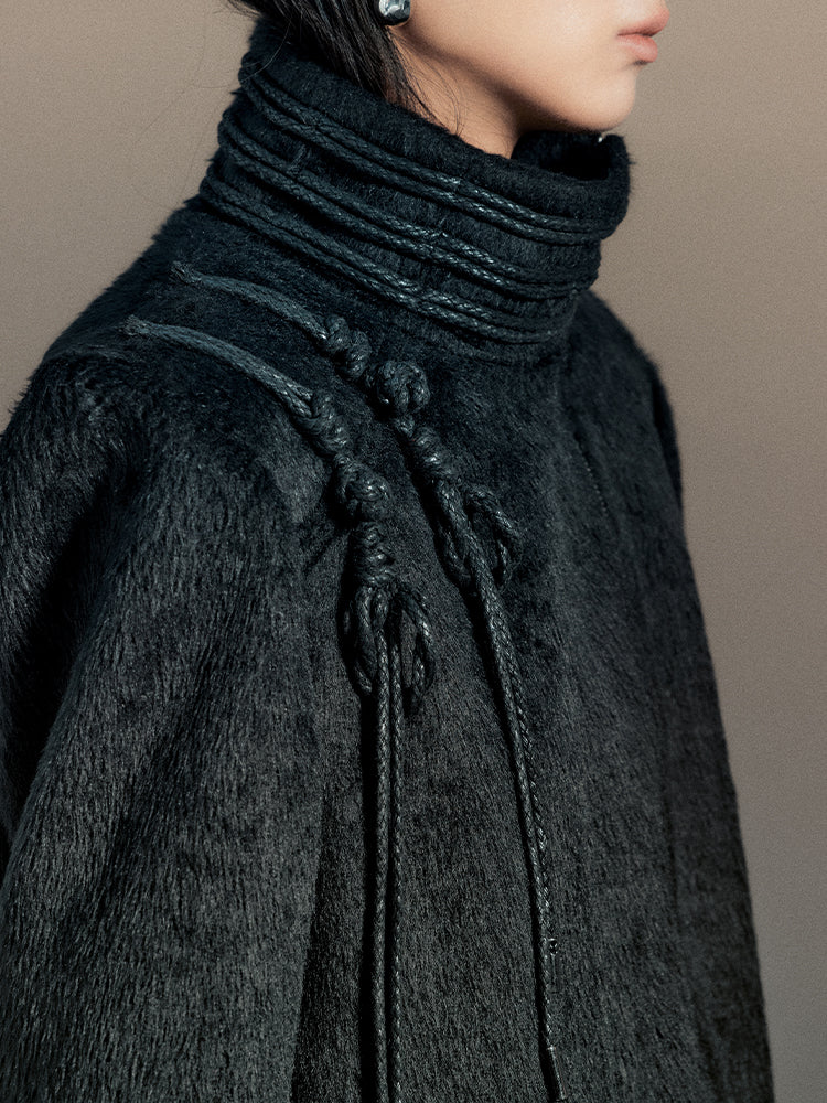 Nichi Rope Stand-Collar Wool High-End Jacket