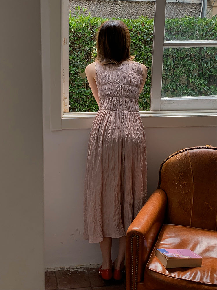 주름진 천연 주름 긴 일체형