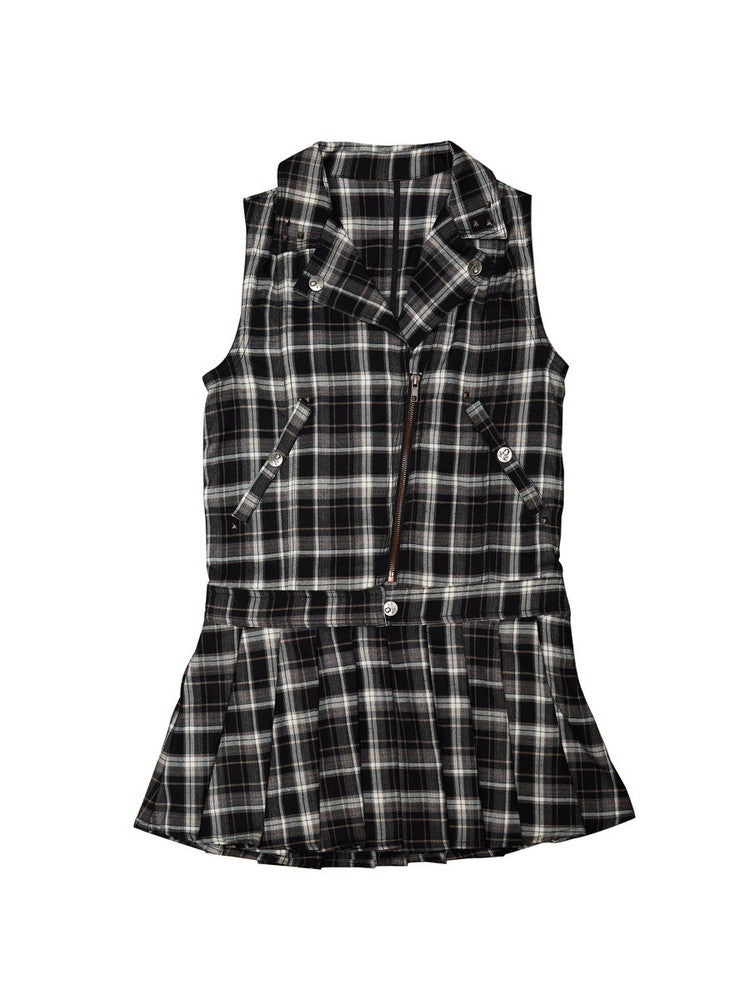 Checked Girly Retro Pkeats No-Sleeve Dress