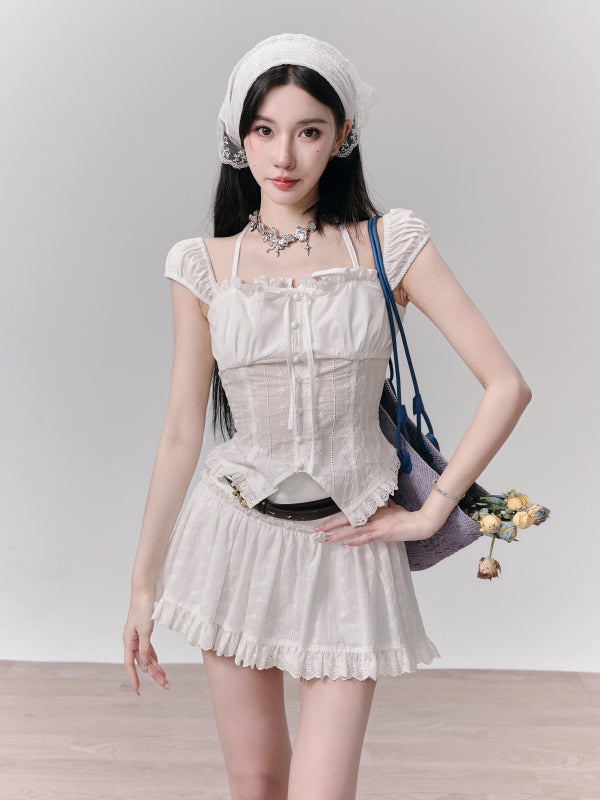 Lace Flower Fairy Triangle Bandana Scarf