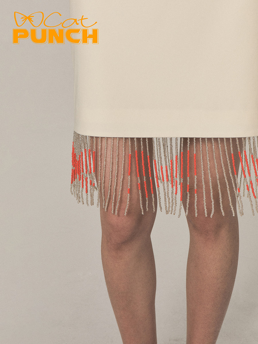 Tassel Nichi Elegant Plain Fringe Skirt