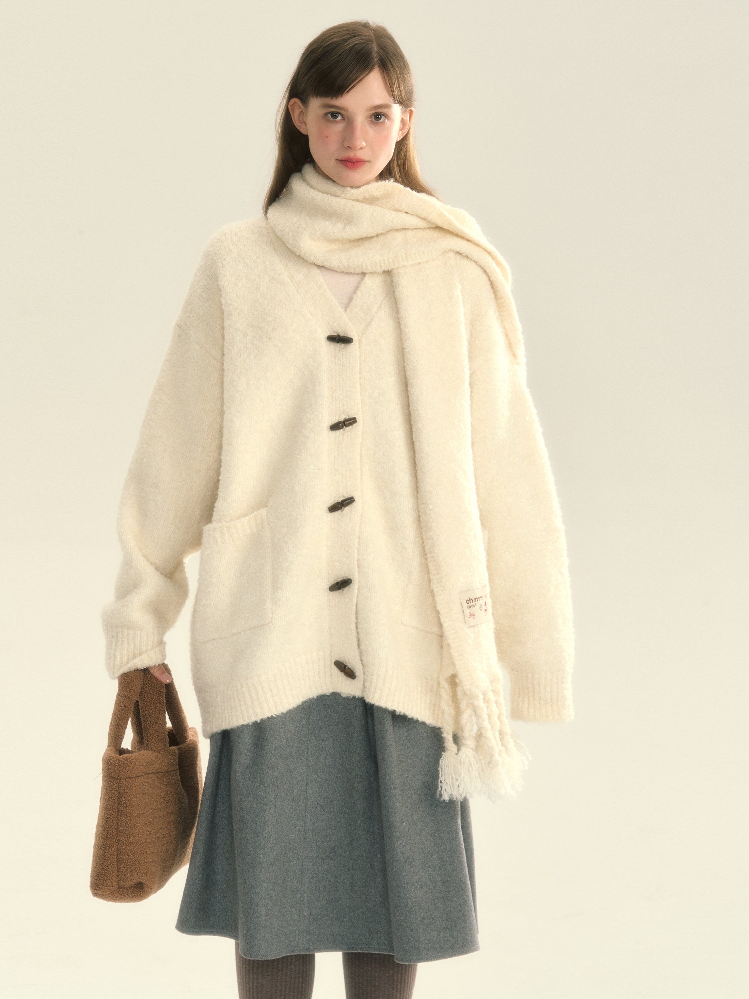 VERONIKA™ - Oversized Fit Lantern Sleeve Autumn Knit Cardigan main image 1
