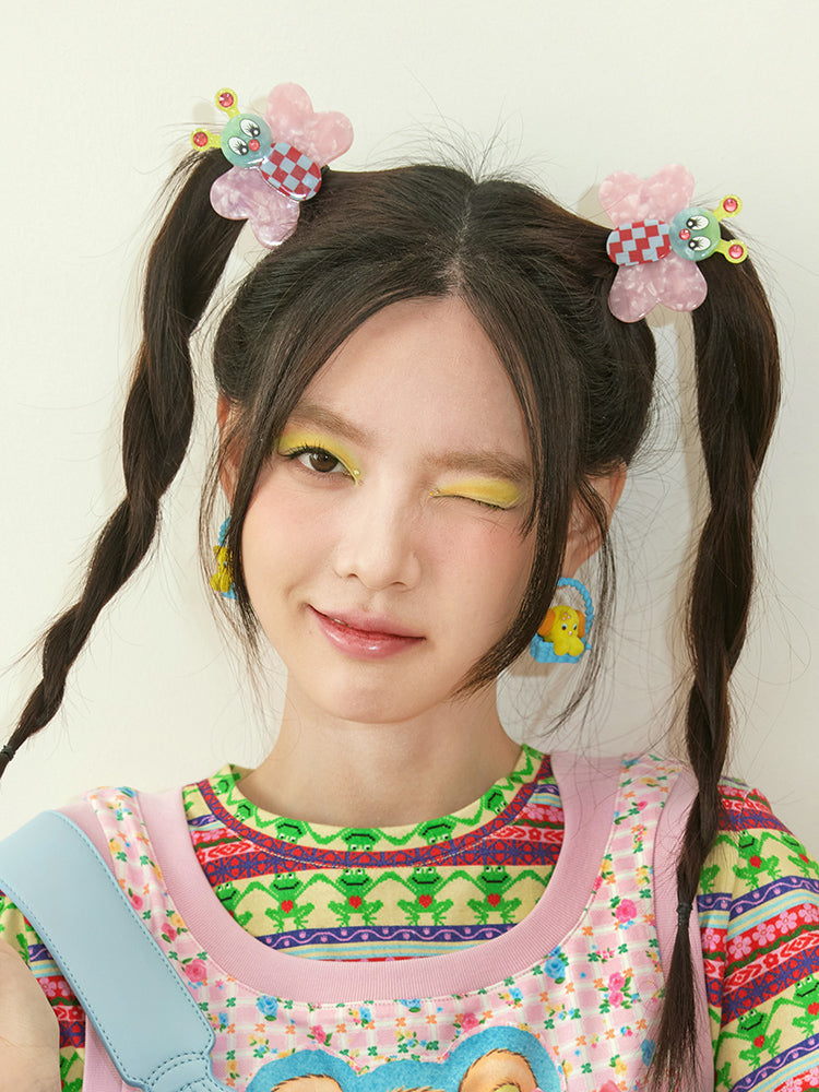 Bucket Cute Circle Fancy Pierced&Earrings