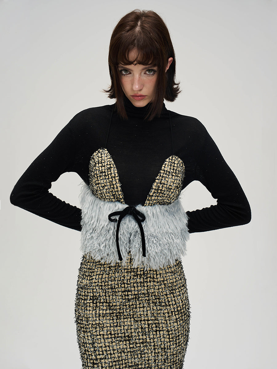 Bijou High-Neck Slim Plain Cutsew