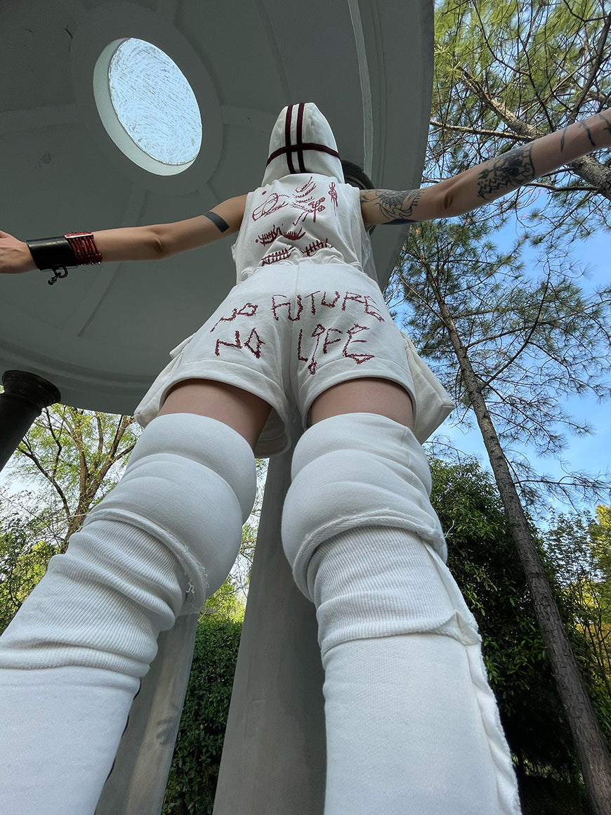 짧은 바지 까마귀 zip 드로 스트링 캐주얼 AII-in-one