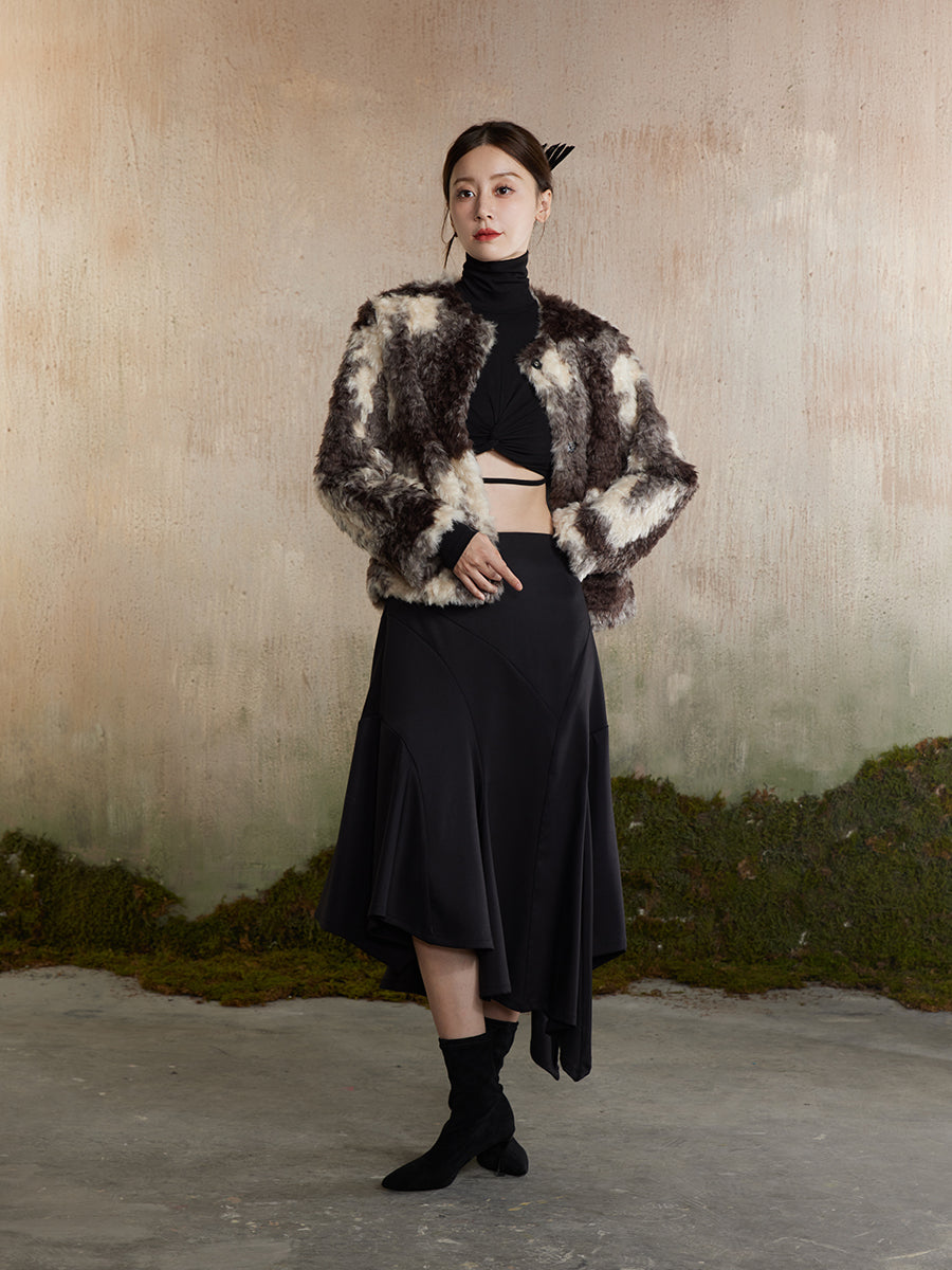 Speckled Fur Fluffily Warm Oversize Jacket