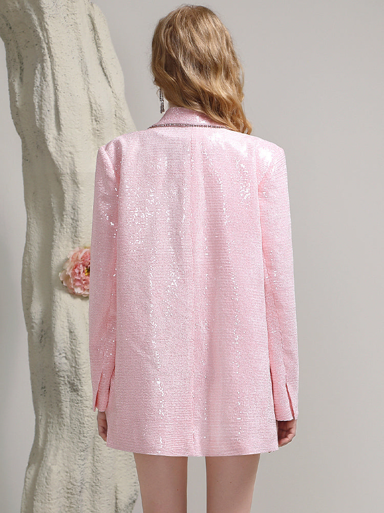 Glossy Oversize Suit Elegant Nichi Bold Jacket&Short-Pants