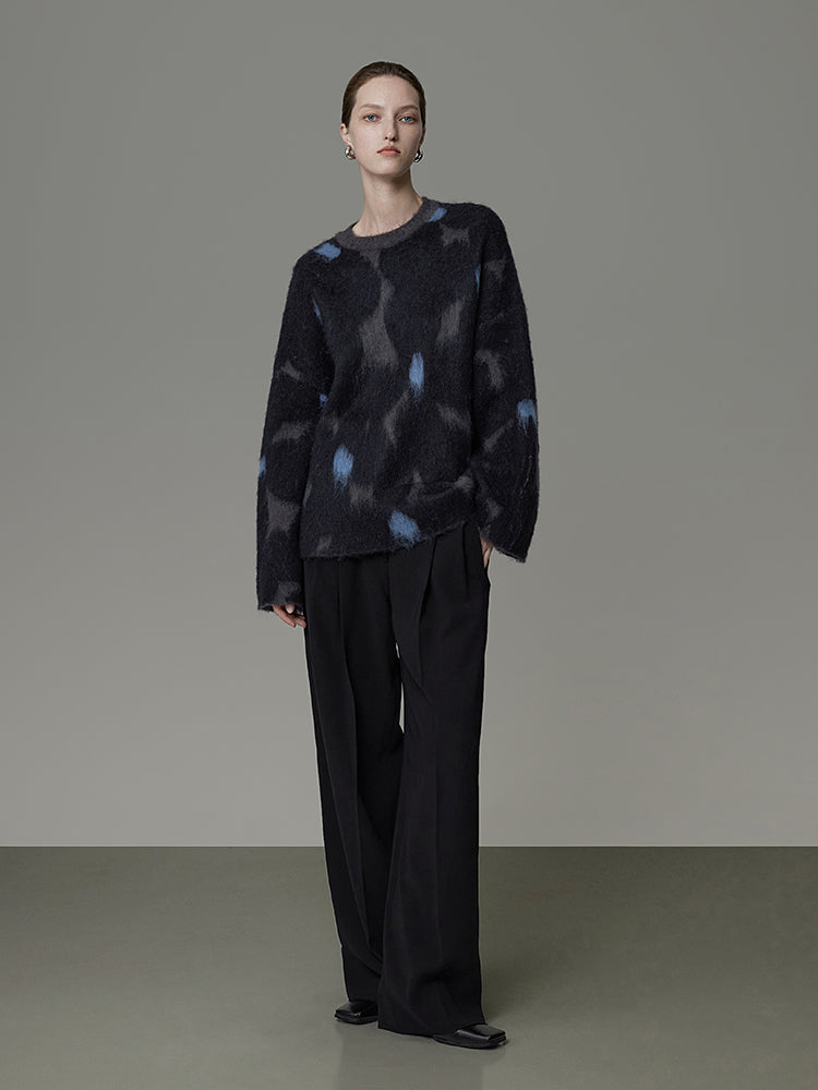 Speckled Crew-Neck Nichi Fluffily Knit
