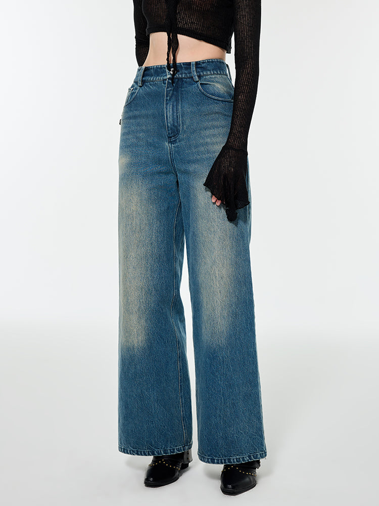 Strait Denim verblasste losen Weithäusern