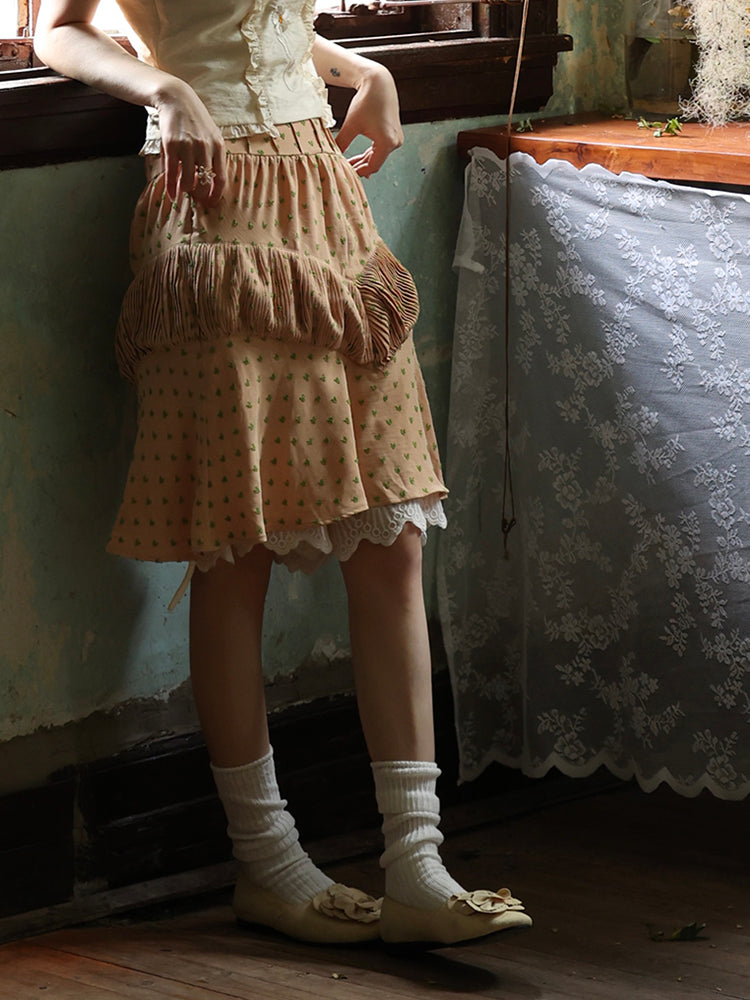 Dot Unique Bulging Lace Heart Retro Skirt