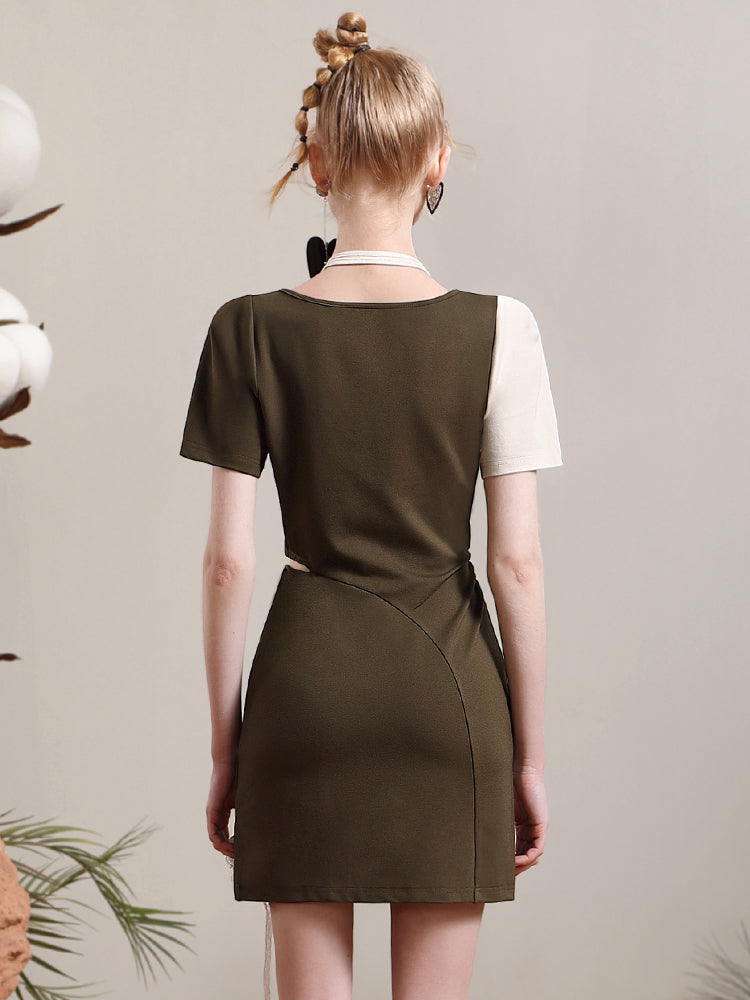 사이드 슬릿 꽃 레이스 비대칭 독특한 원피스