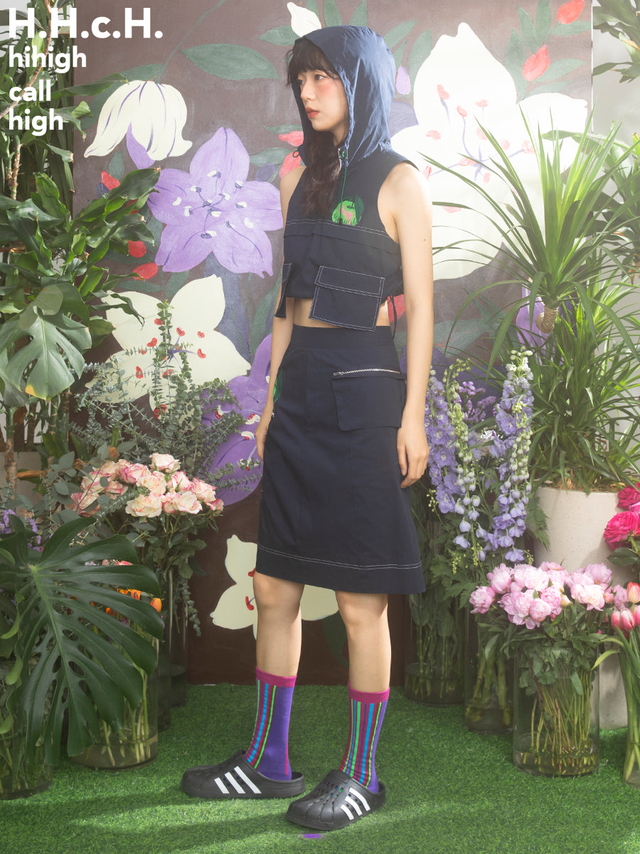 Hoodie Nichi Casual Stitch Draw-String-Tops & Langstachel