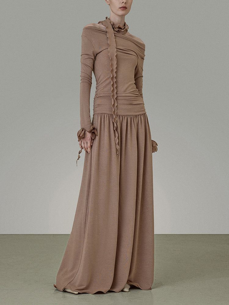 Stretch edle schicke dünne, einfache Flare A-Line Long-Stachel