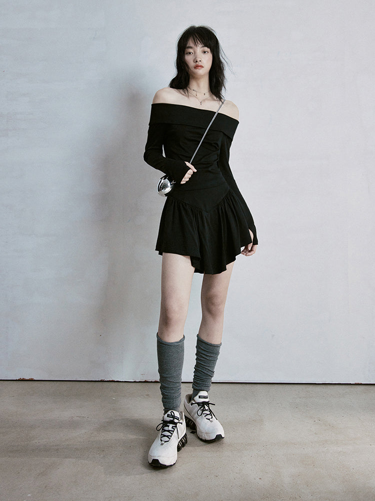 Couppe de pouce à épaules éteintes Slim Cutsew & Mini-Skirt
